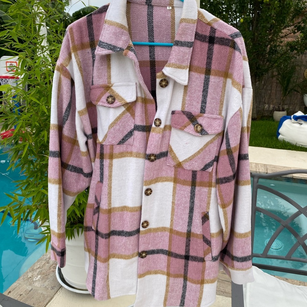 Plaid Button-Up Women's Jacket